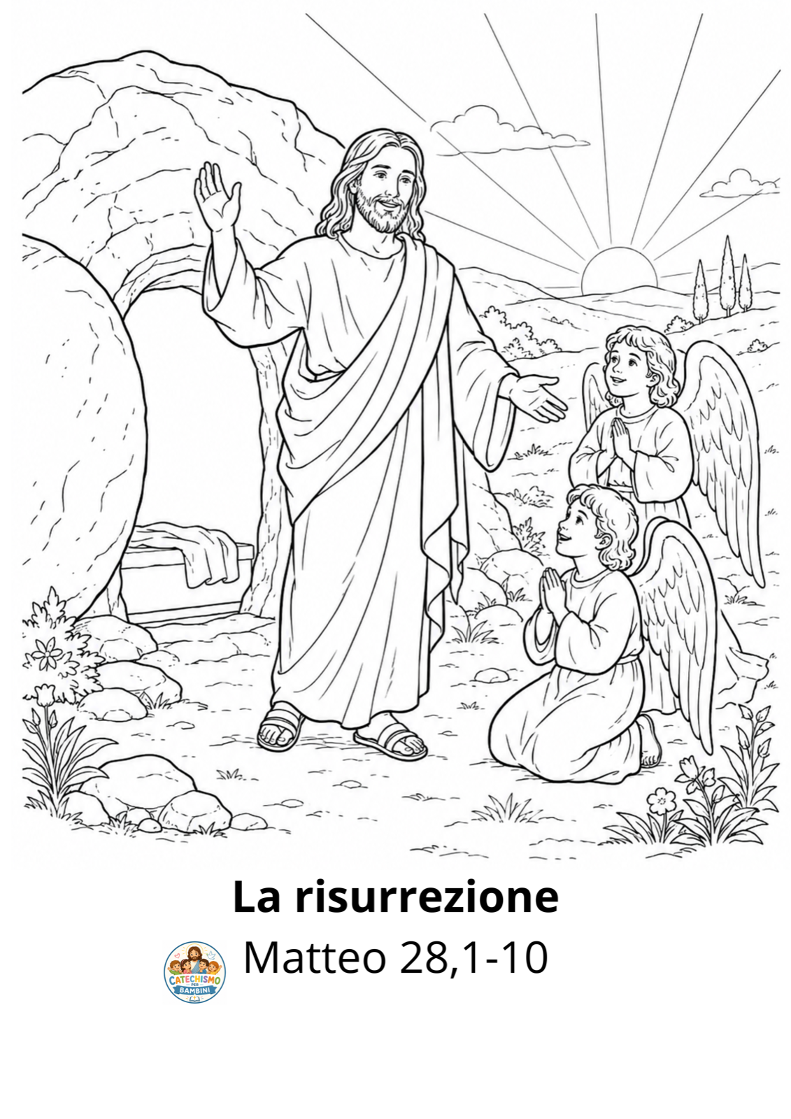 Disegno da colorare: La risurrezione di Gesù