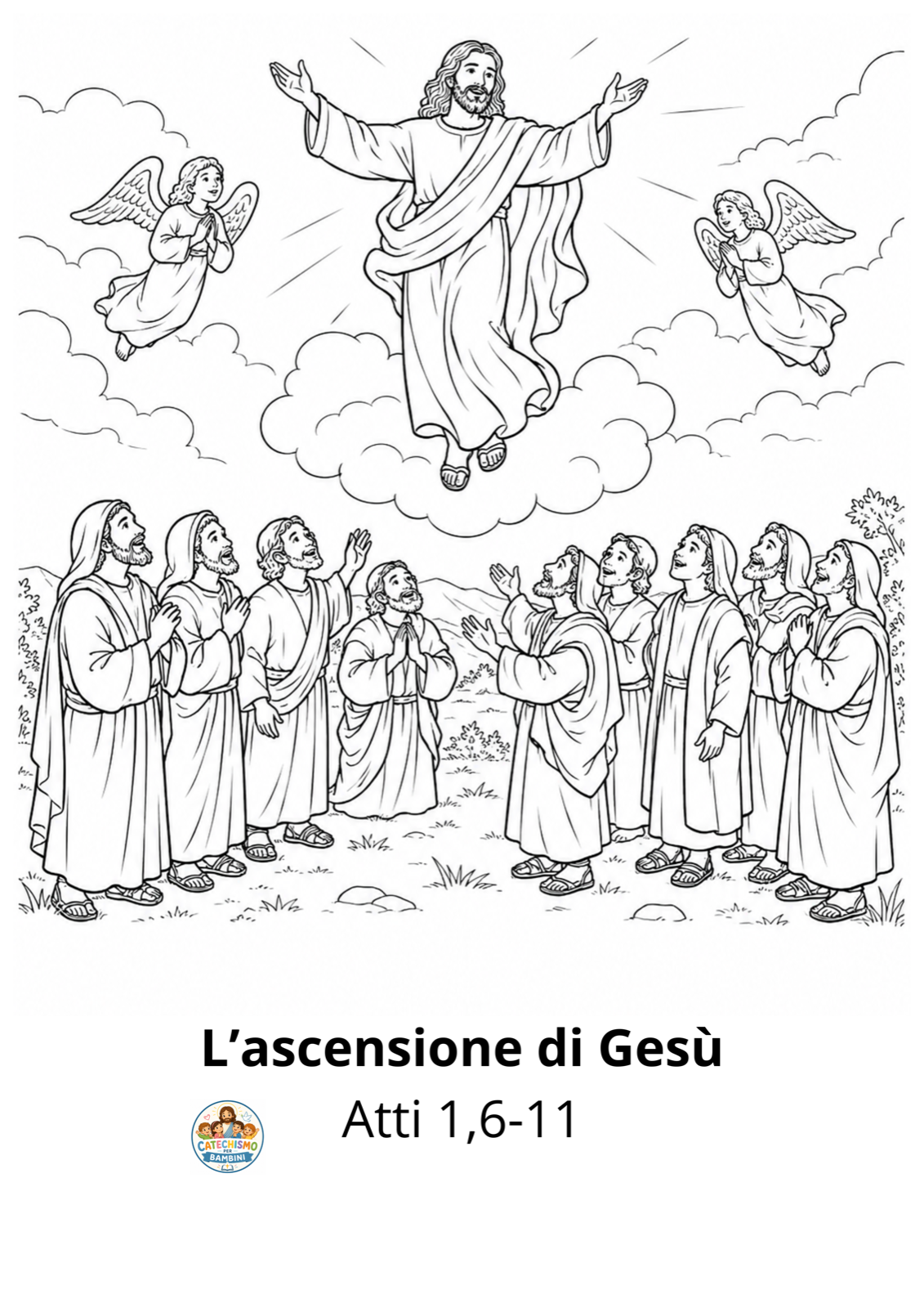 Disegno da colorare: L'ascensione di Gesù