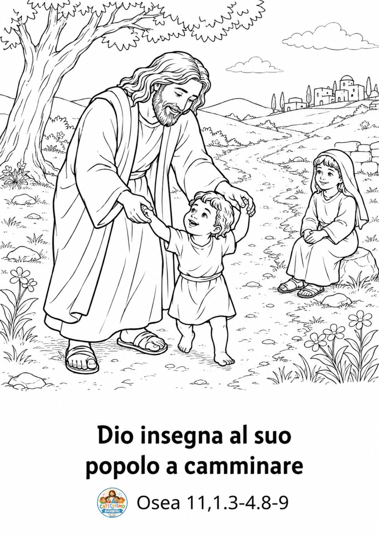 Disegno da colorare: Dio insegna al suo popolo a camminare