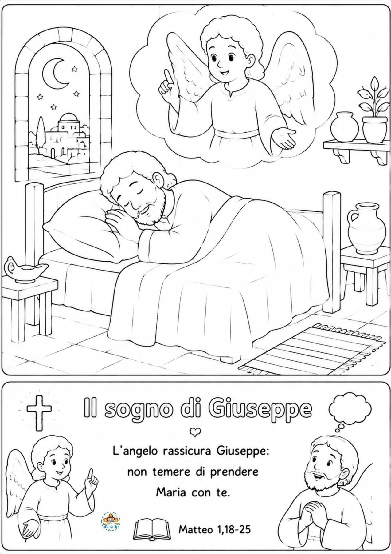 Disegno da colorare: Il sogno di Giuseppe