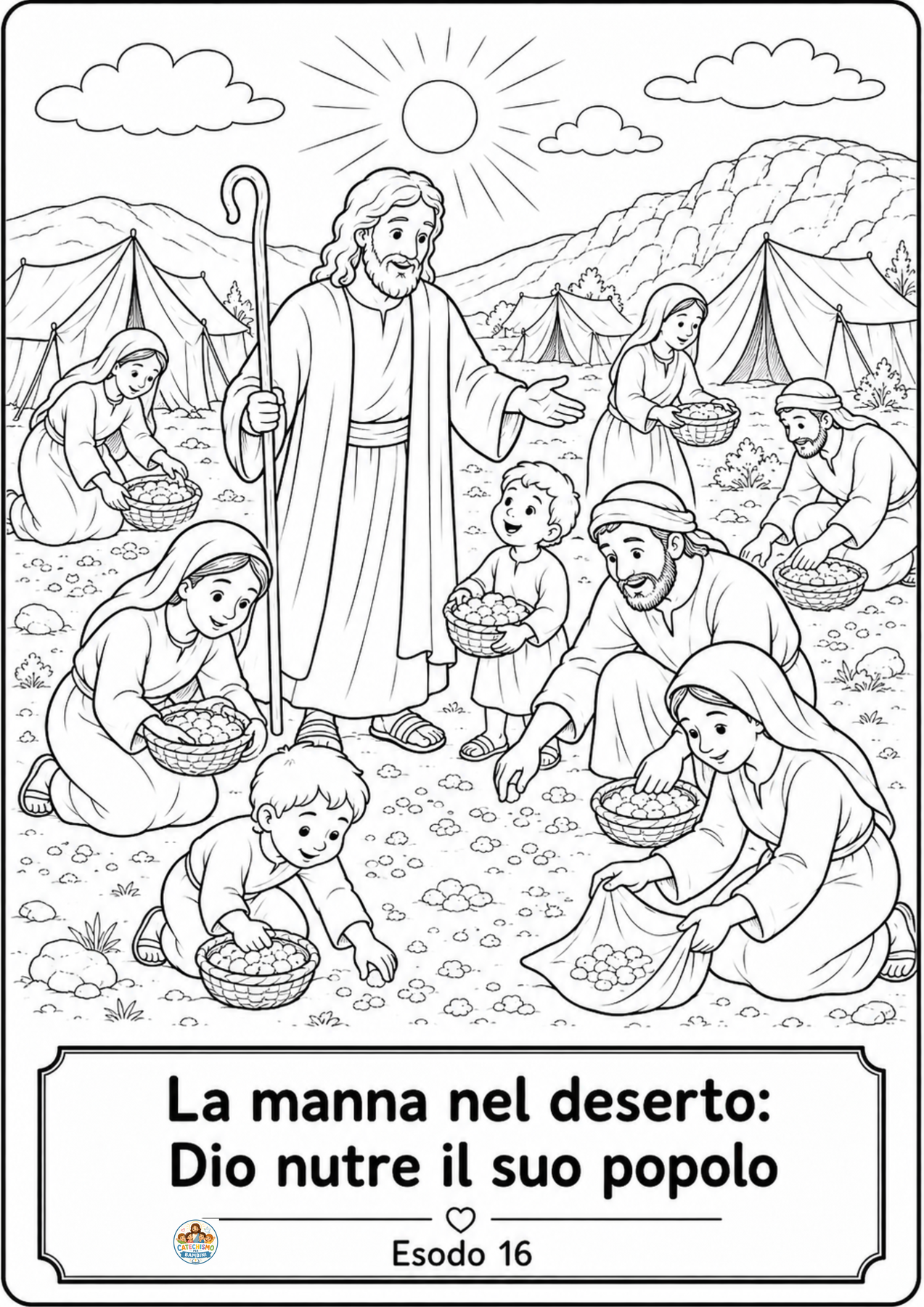 Disegno da colorare: La manna nel deserto: Dio nutre il suo popolo