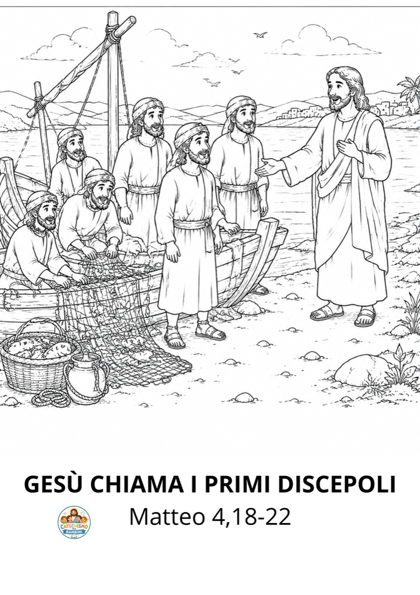 Disegno da colorare: Gesù chiama i primi discepoli
