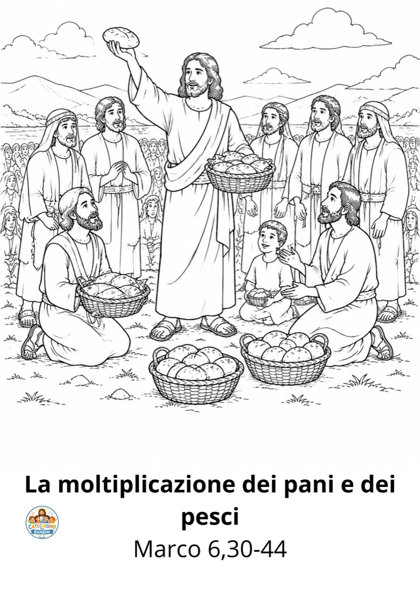 Disegno da colorare: La moltiplicazione dei pani e dei pesci