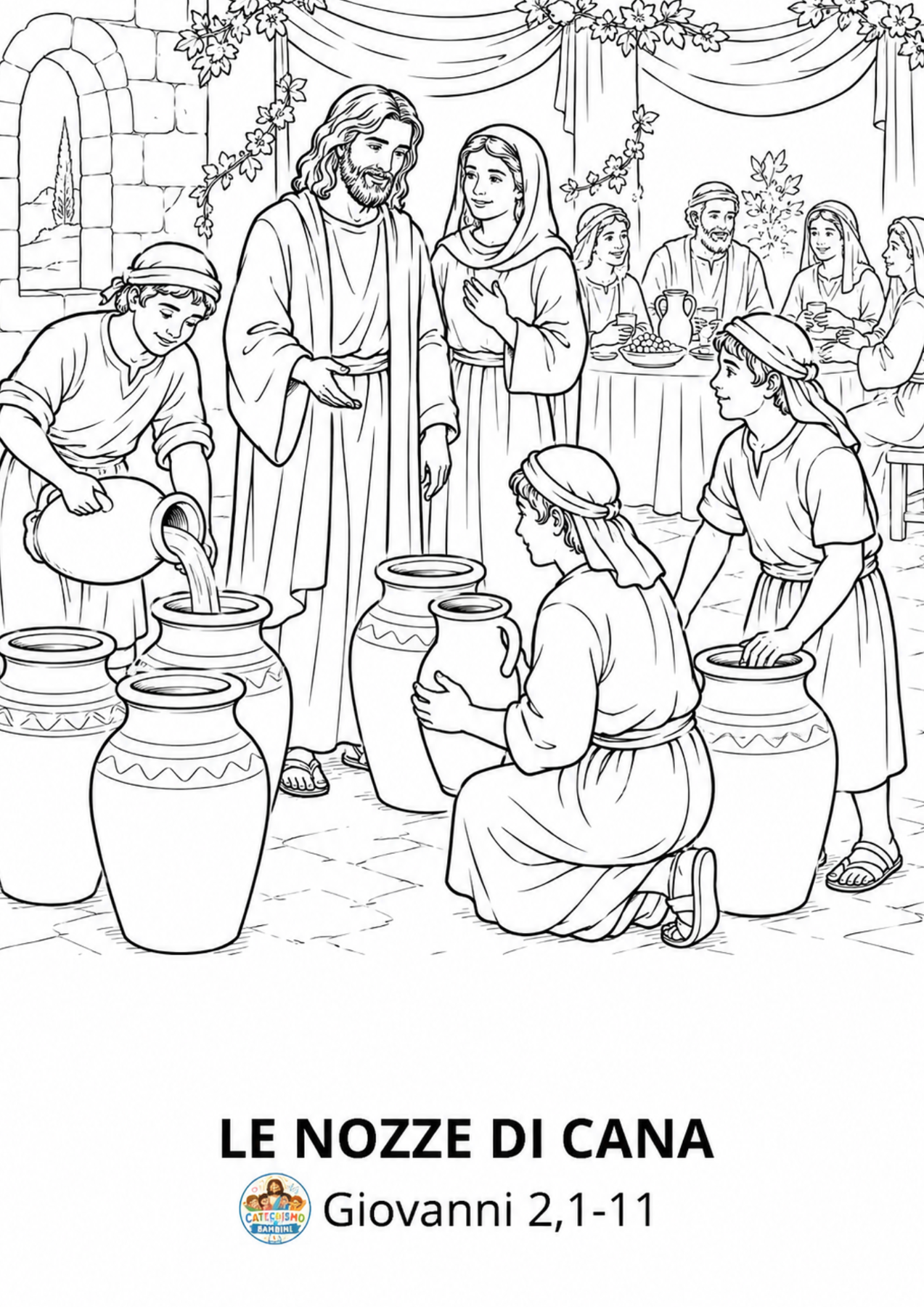 Disegno da colorare: Le nozze di Cana