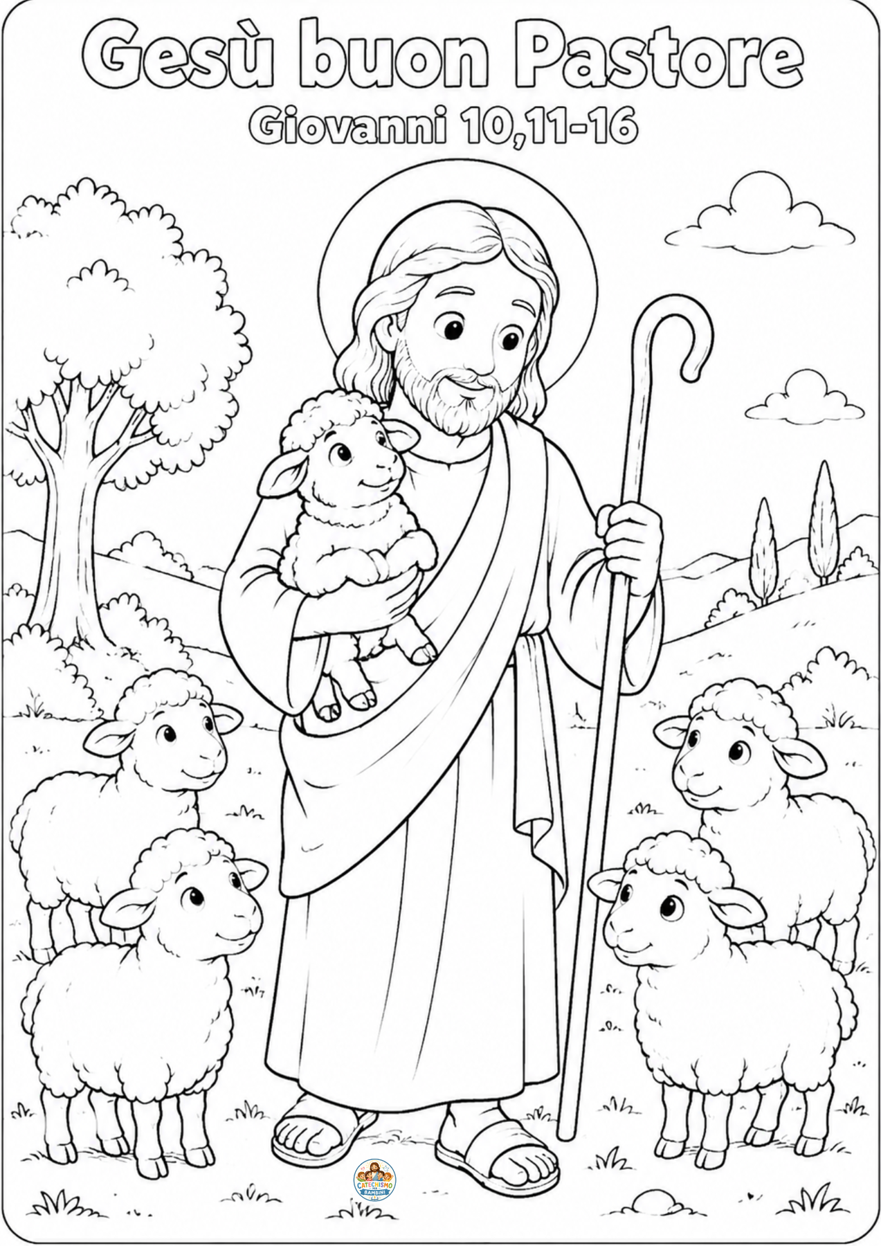 Disegno da colorare: Gesù buon Pastore