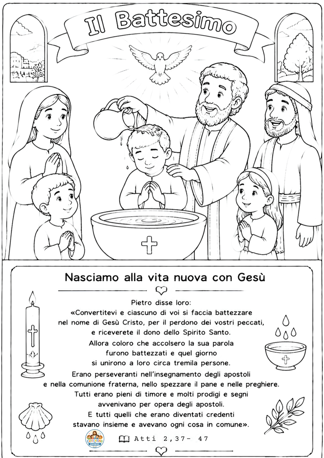 Disegno da colorare: Il Battesimo