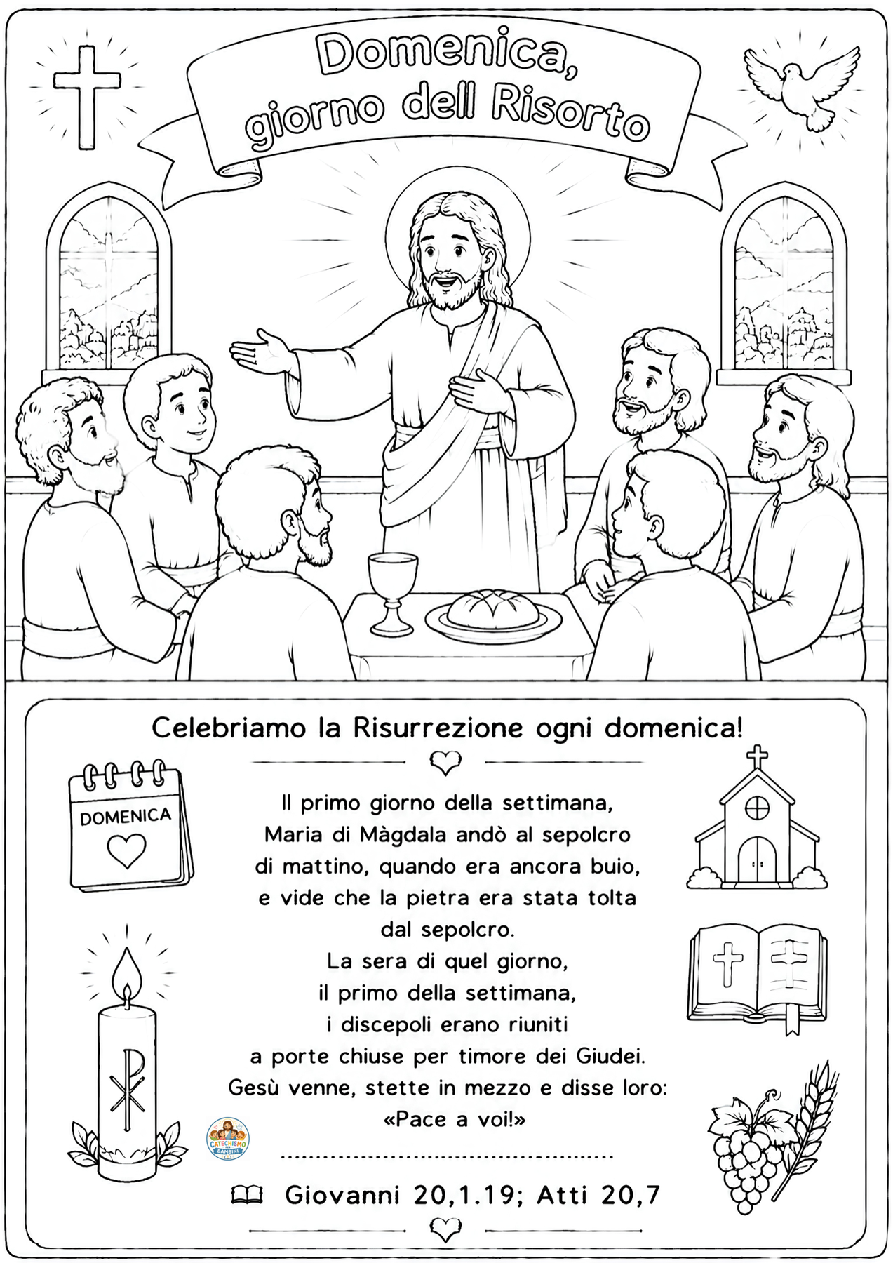 Disegno da colorare: Domenica, giorno del Risorto