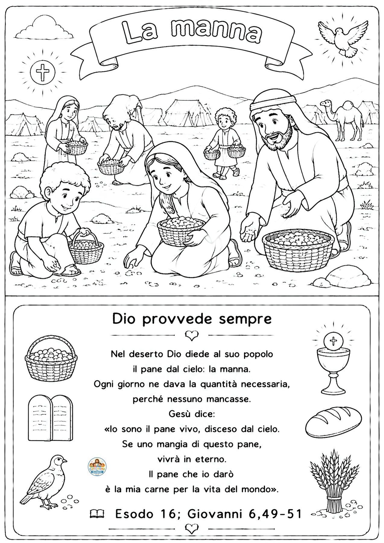 Disegno da colorare: La manna
