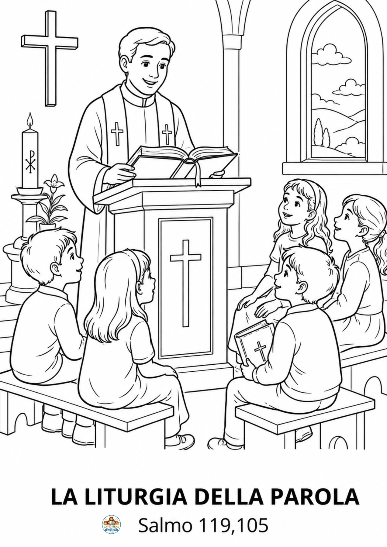 Disegno da colorare: La Liturgia della Parola