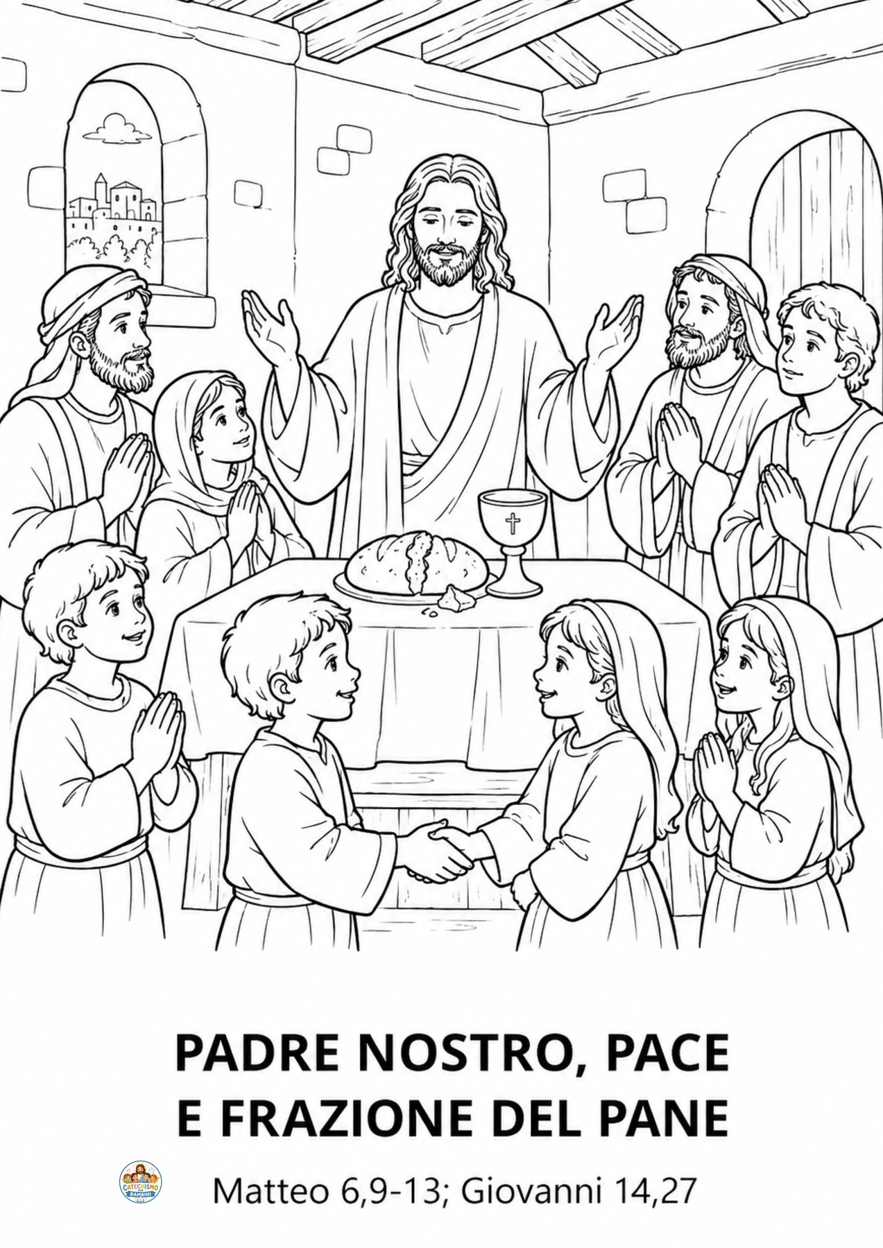 Disegno da colorare: Padre nostro, pace e frazione del pane