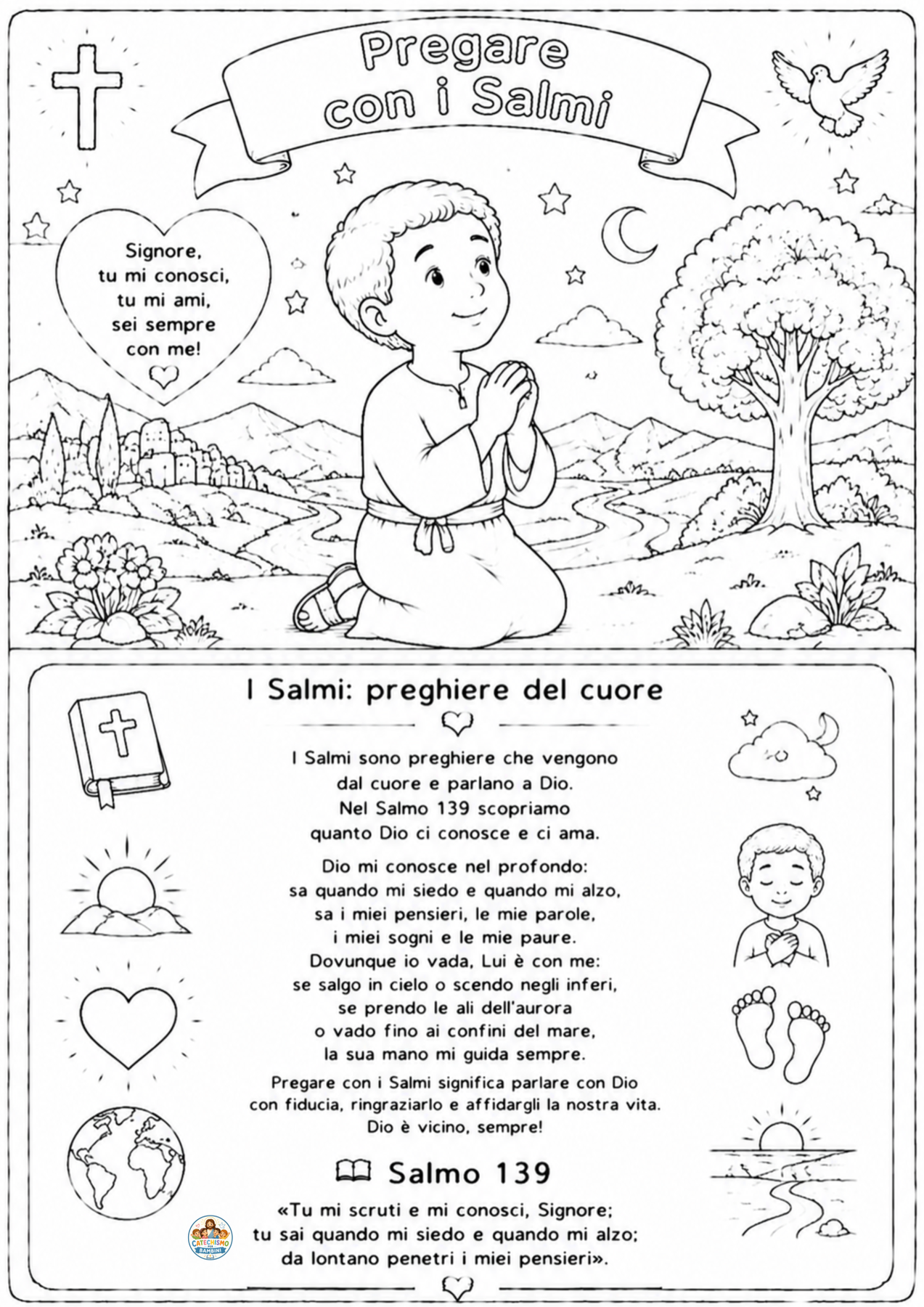 Disegno da colorare: Pregare con i Salmi
