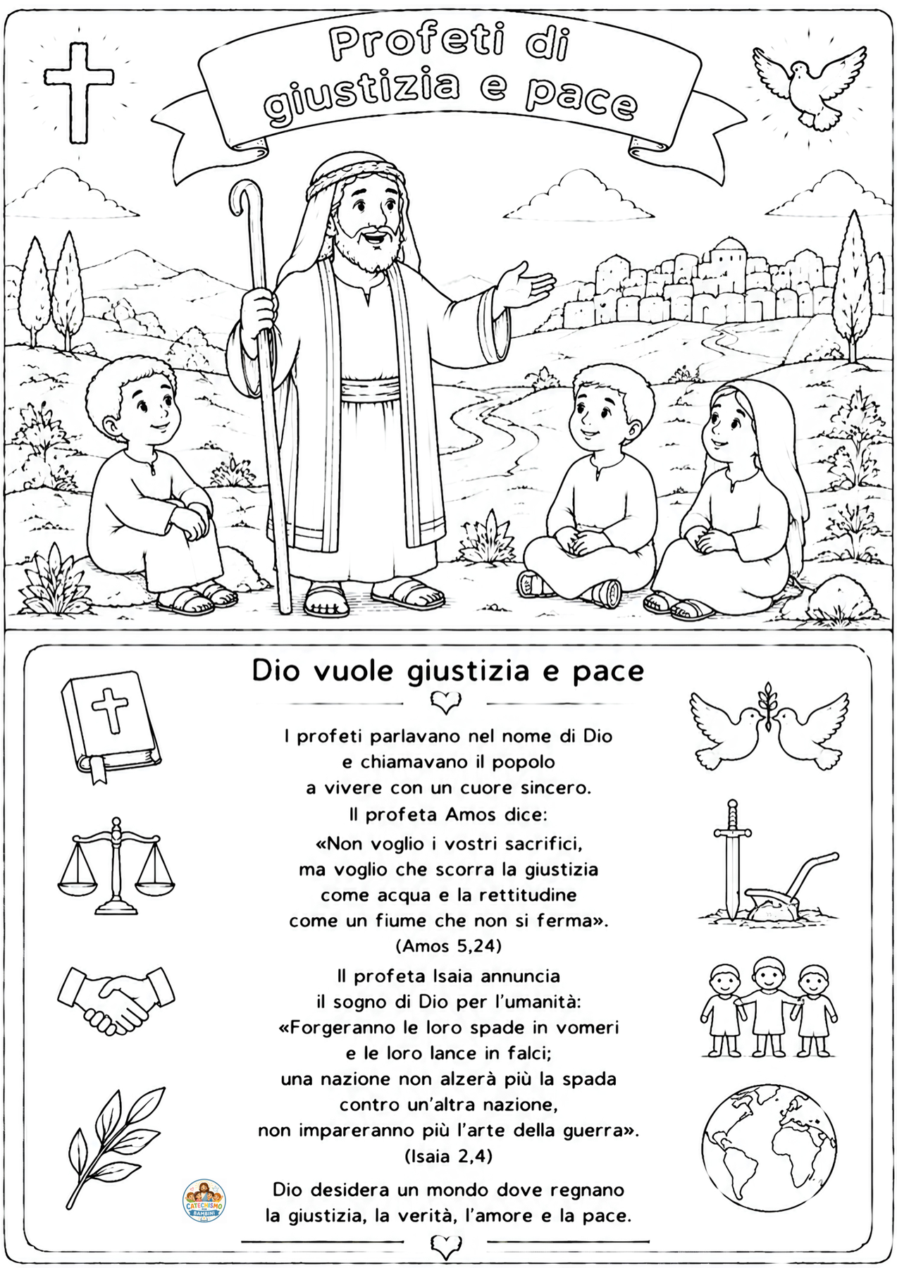 Disegno da colorare: Profeti di giustizia e pace