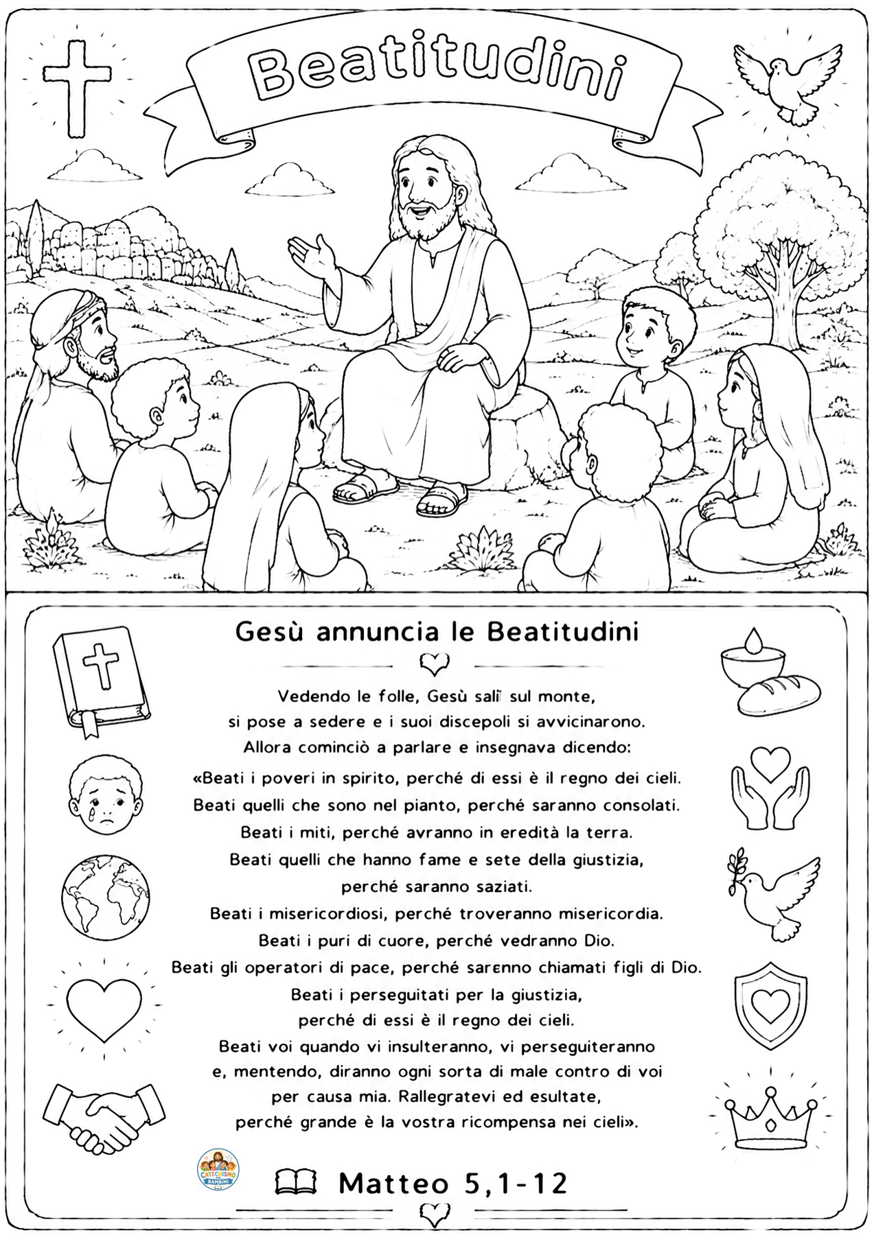 Disegno da colorare: Beatitudini