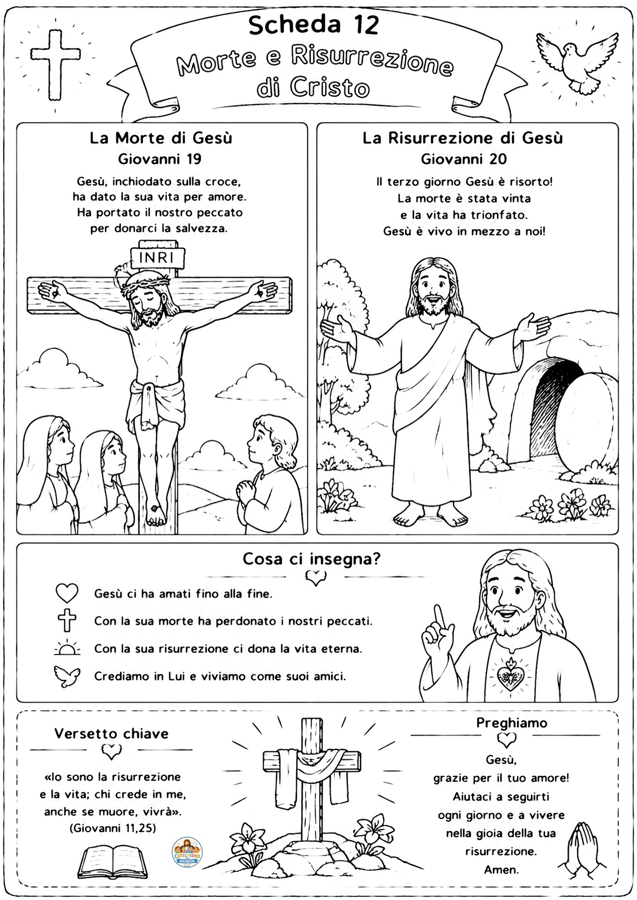 Disegno da colorare: Morte e Risurrezione di Cristo