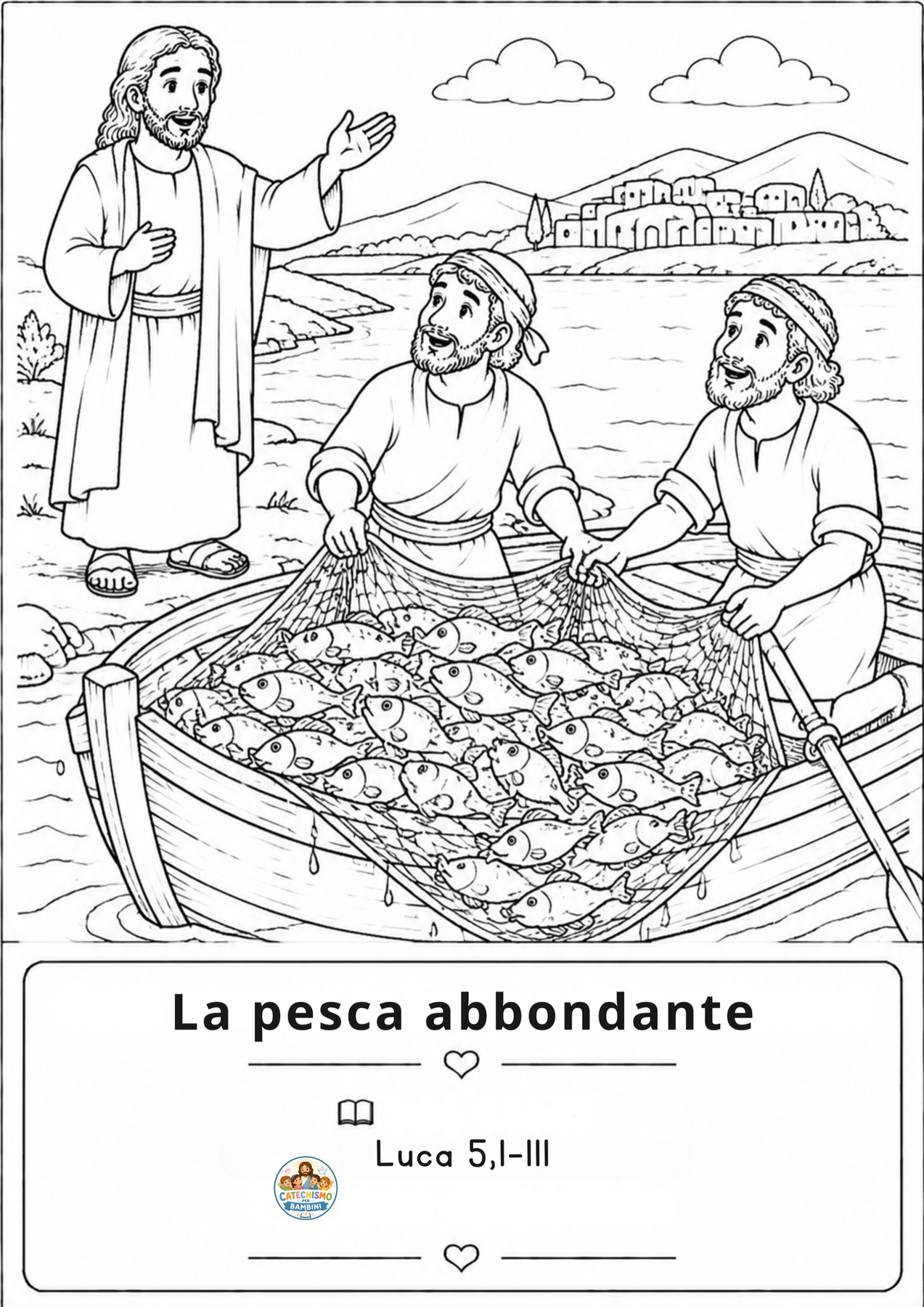 Disegno da colorare: La pesca abbondante