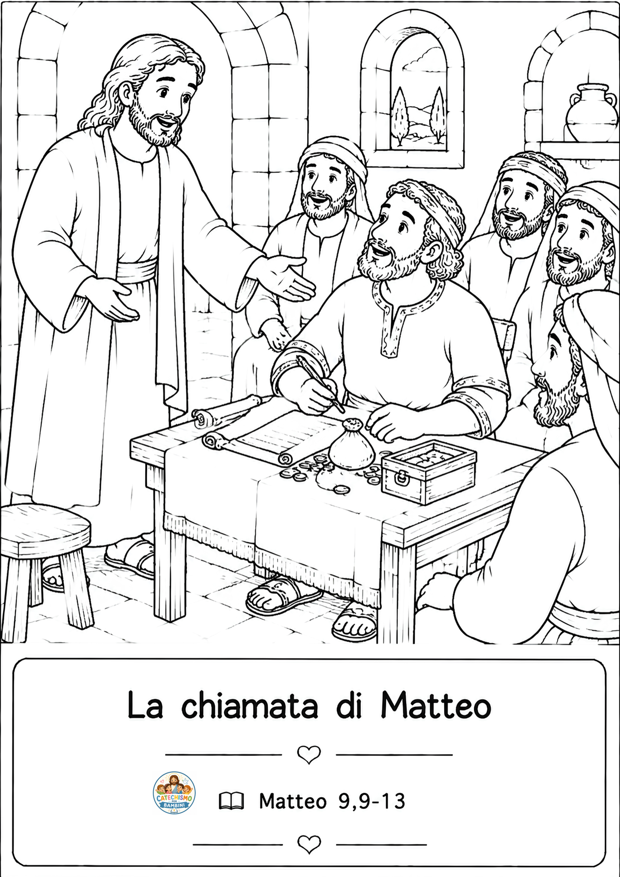 Disegno da colorare: La chiamata di Matteo