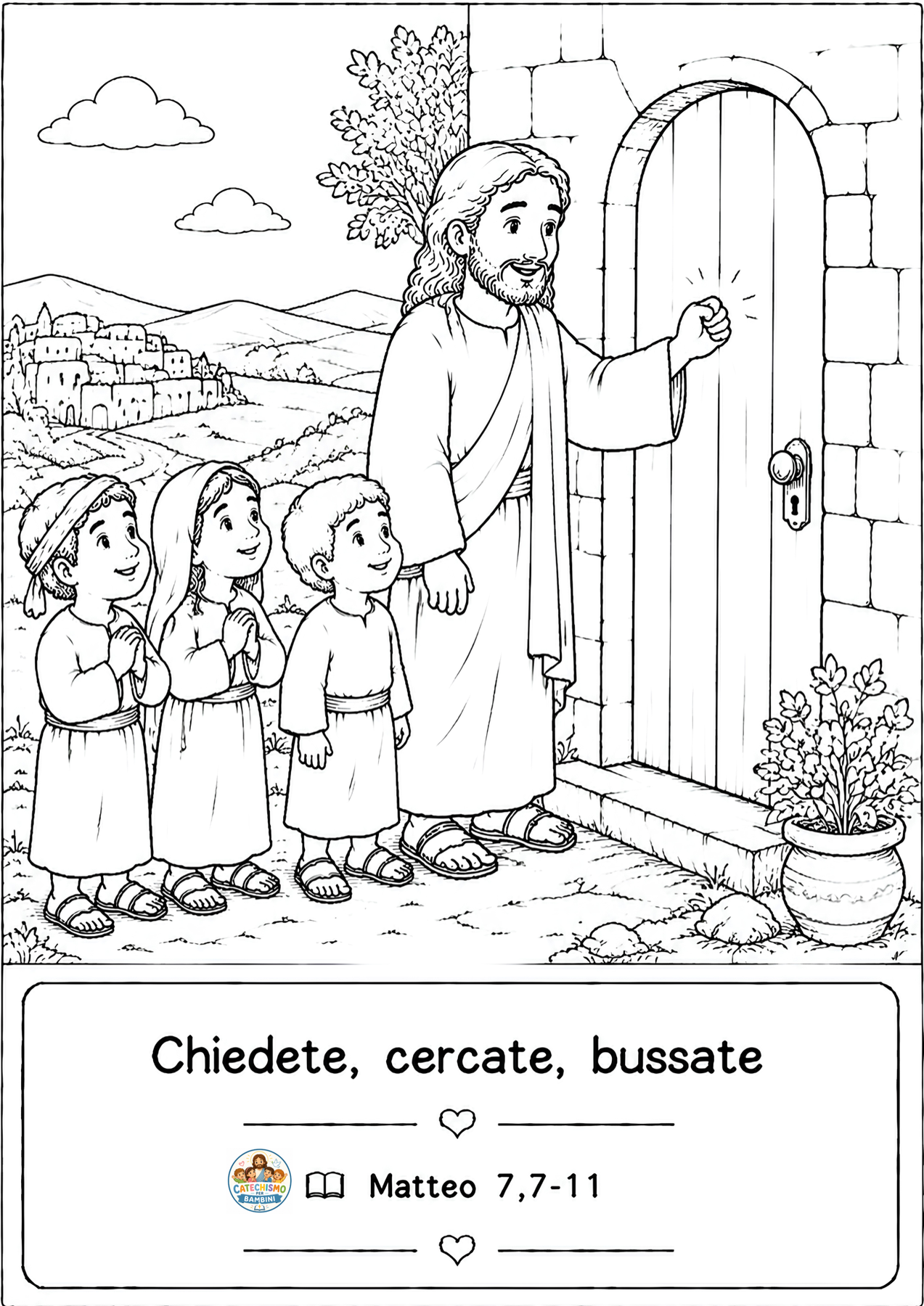 Disegno da colorare: Chiedete, cercate, bussate