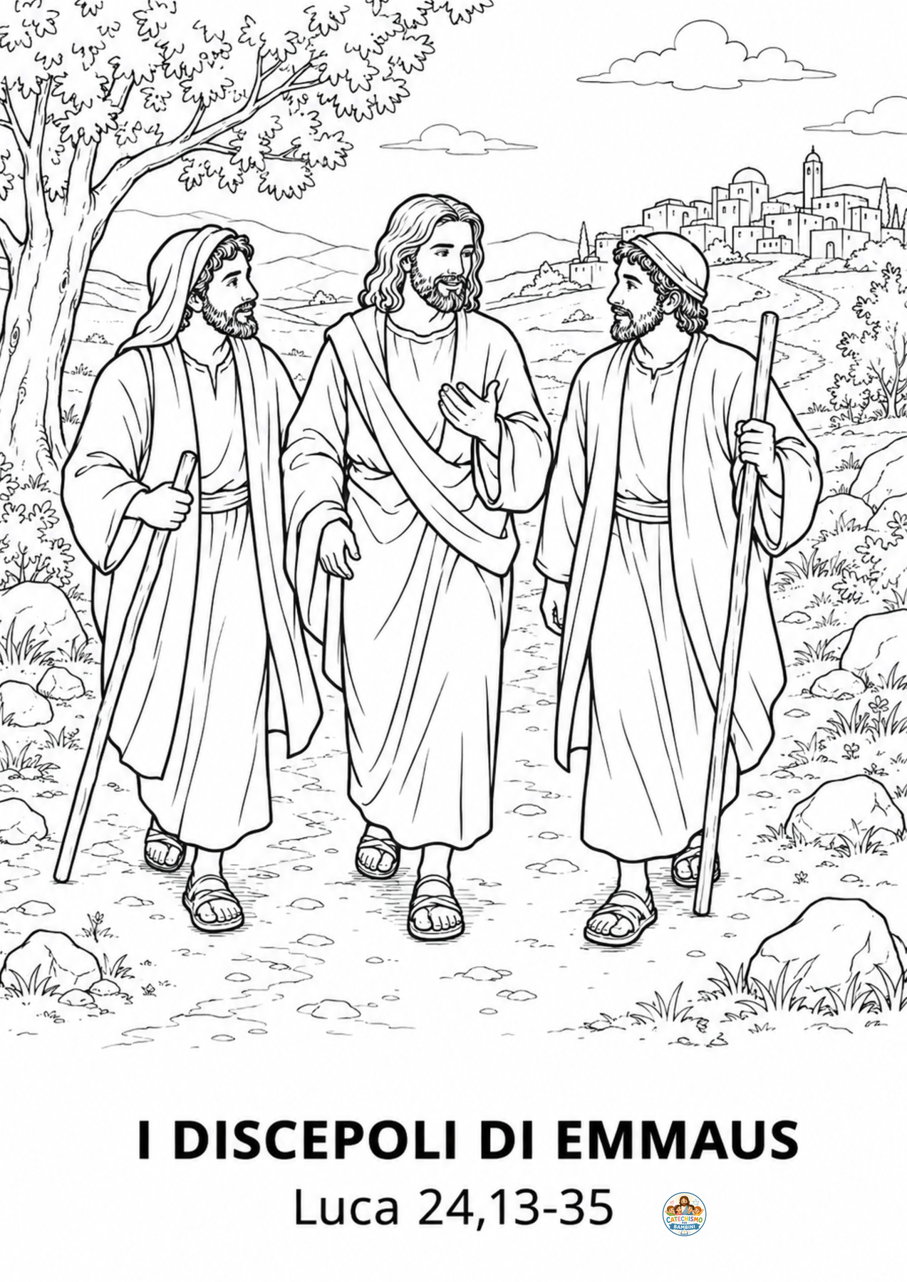 Disegno da colorare: I discepoli di Emmaus