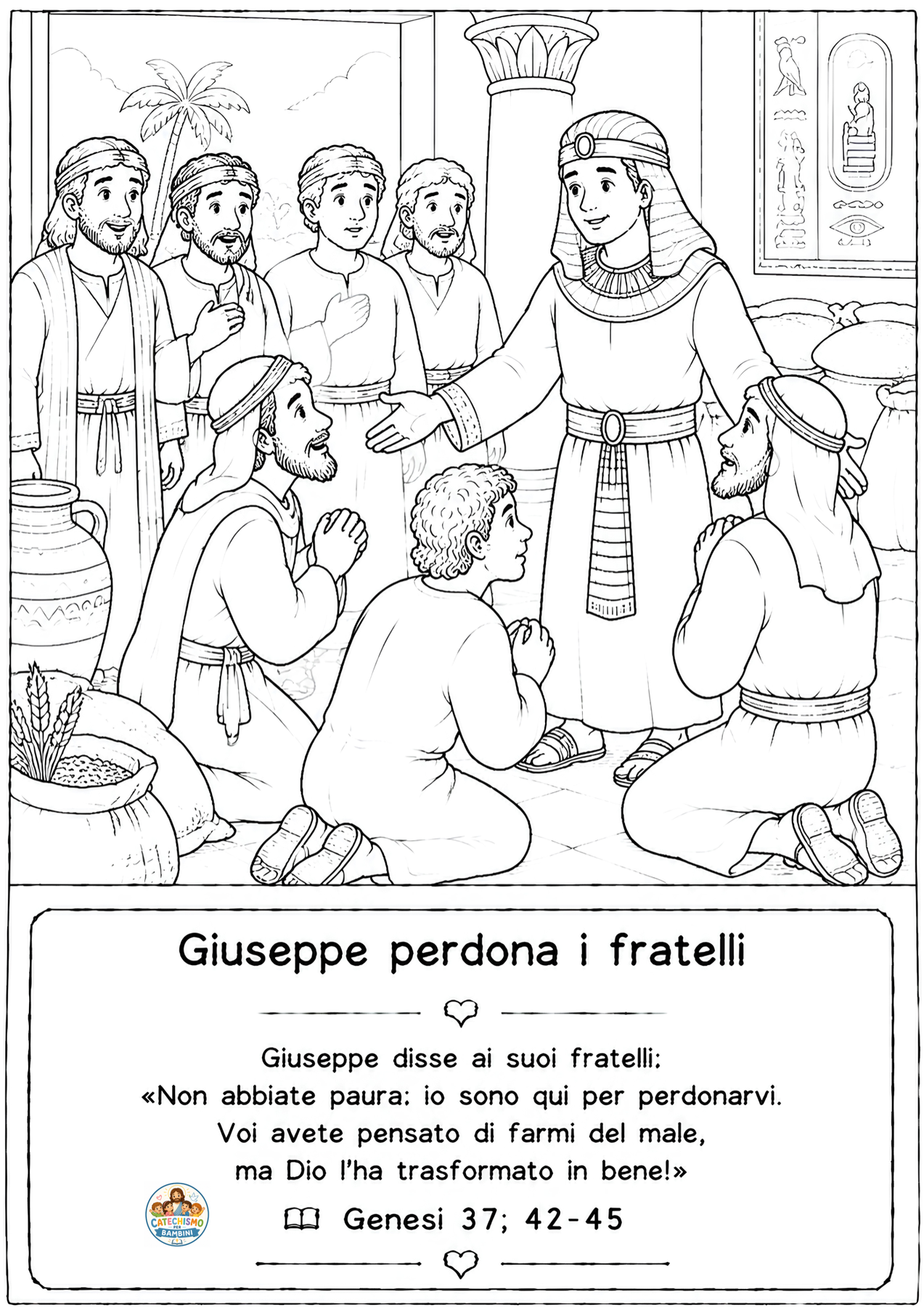Disegno da colorare: Giuseppe perdona i fratelli
