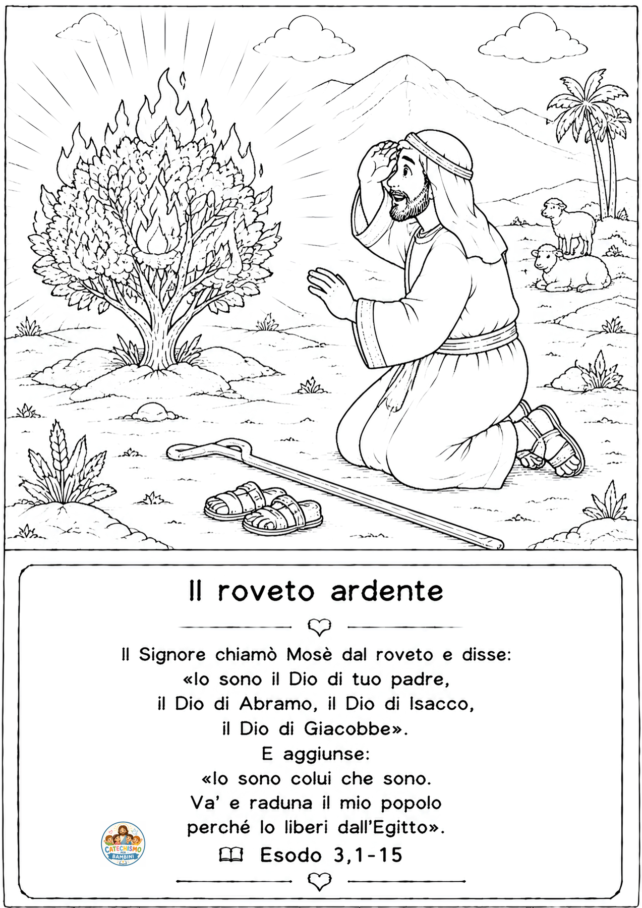 Disegno da colorare: Il roveto ardente