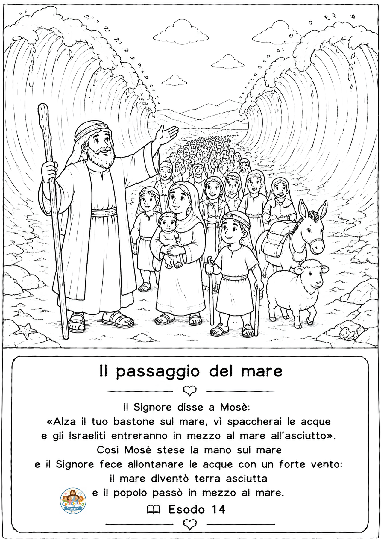 Disegno da colorare: Il passaggio del mare