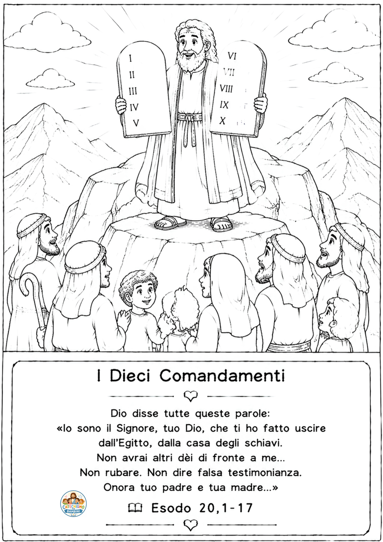 Disegno da colorare: I Dieci Comandamenti