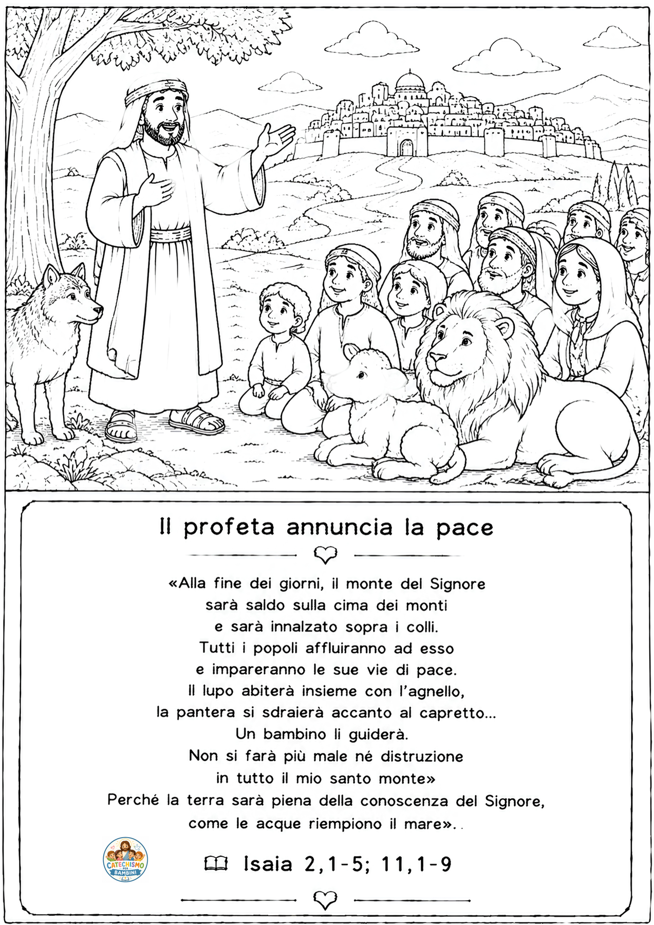 Disegno da colorare: Il profeta annuncia la pace