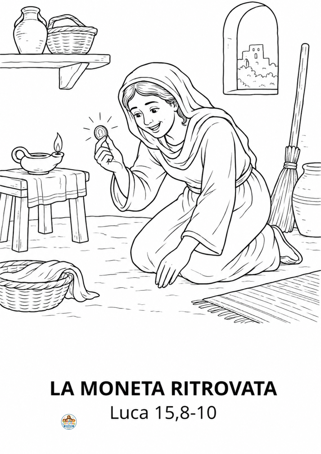Disegno da colorare: La moneta ritrovata