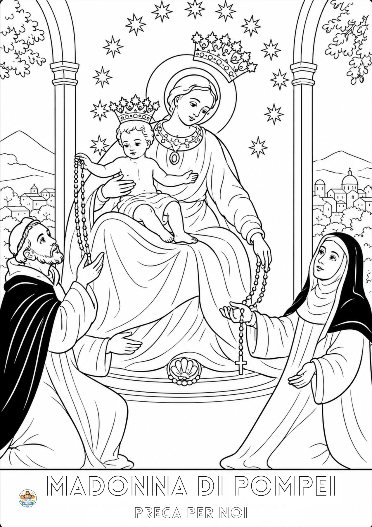 Disegno da colorare: Madonna di Pompei