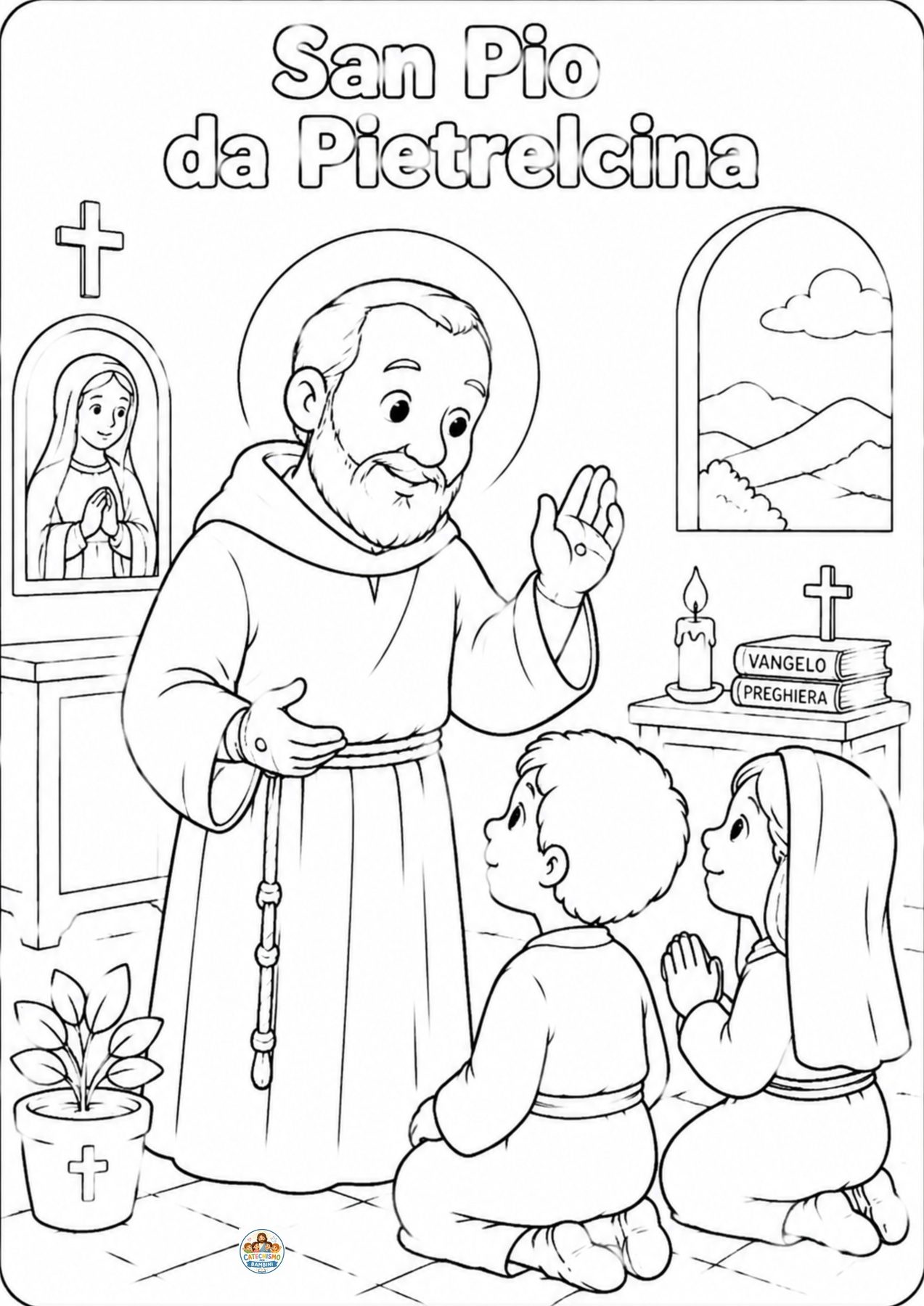 Disegno da colorare: San Pio da Pietrelcina