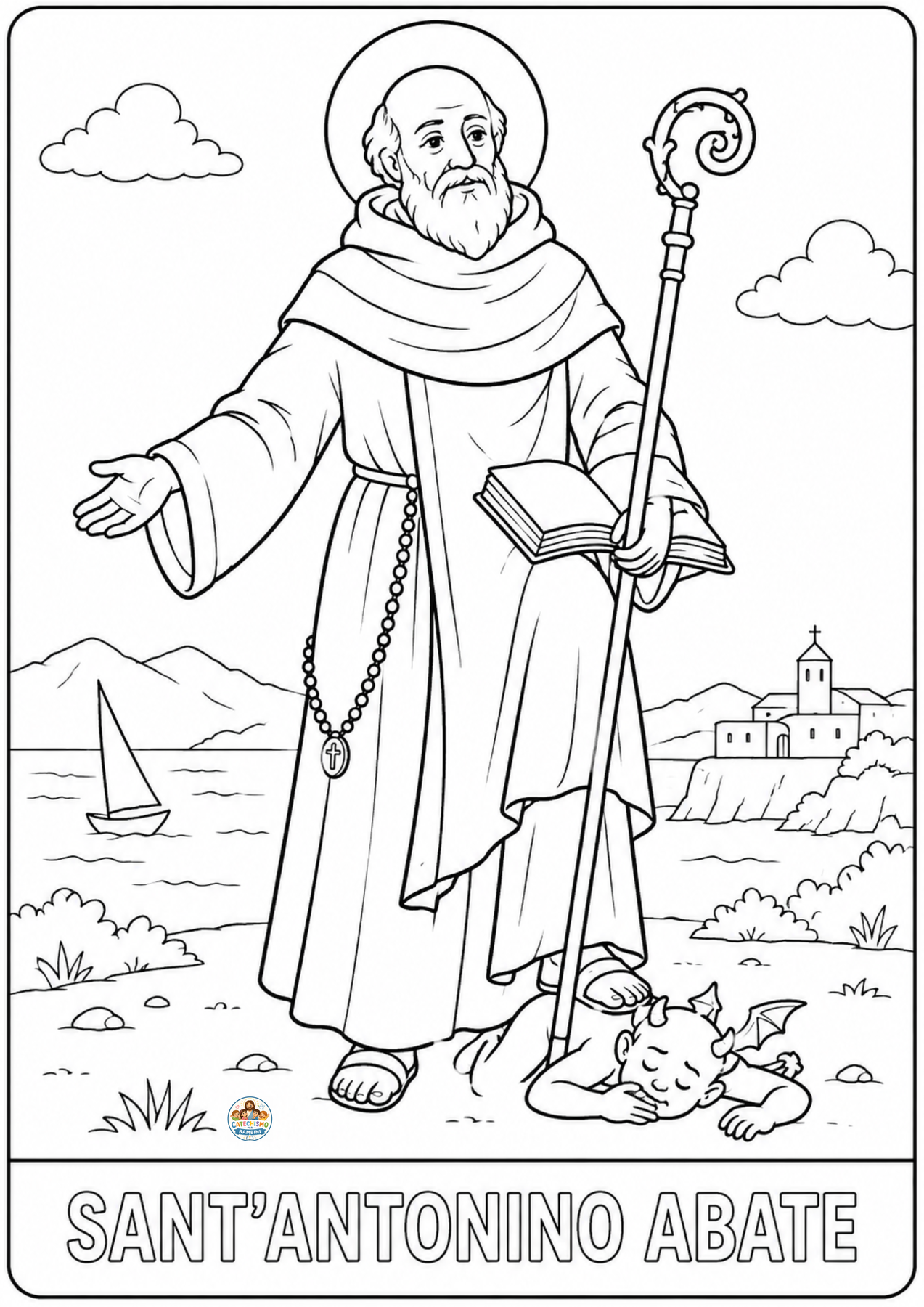Disegno da colorare: Sant’Antonino Abate